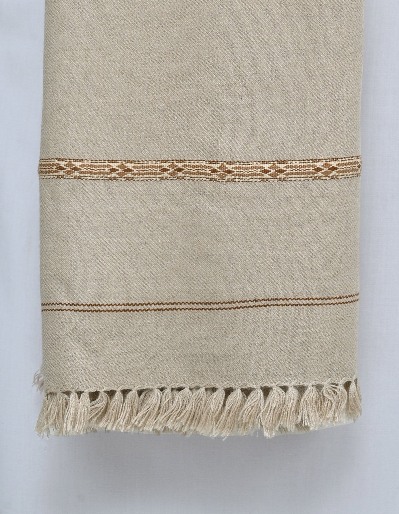 Grey Plain Plain 100% Wool Men Shawl