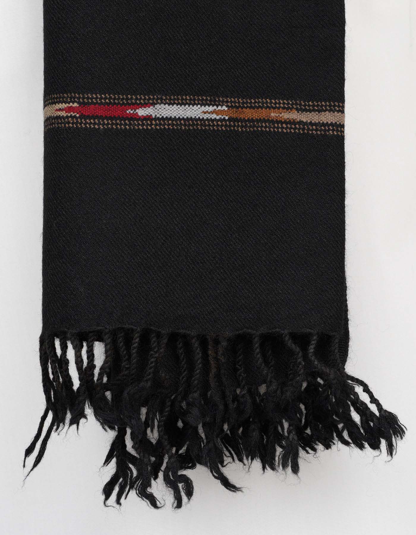 Black Plain 100% Wool Men Shawl