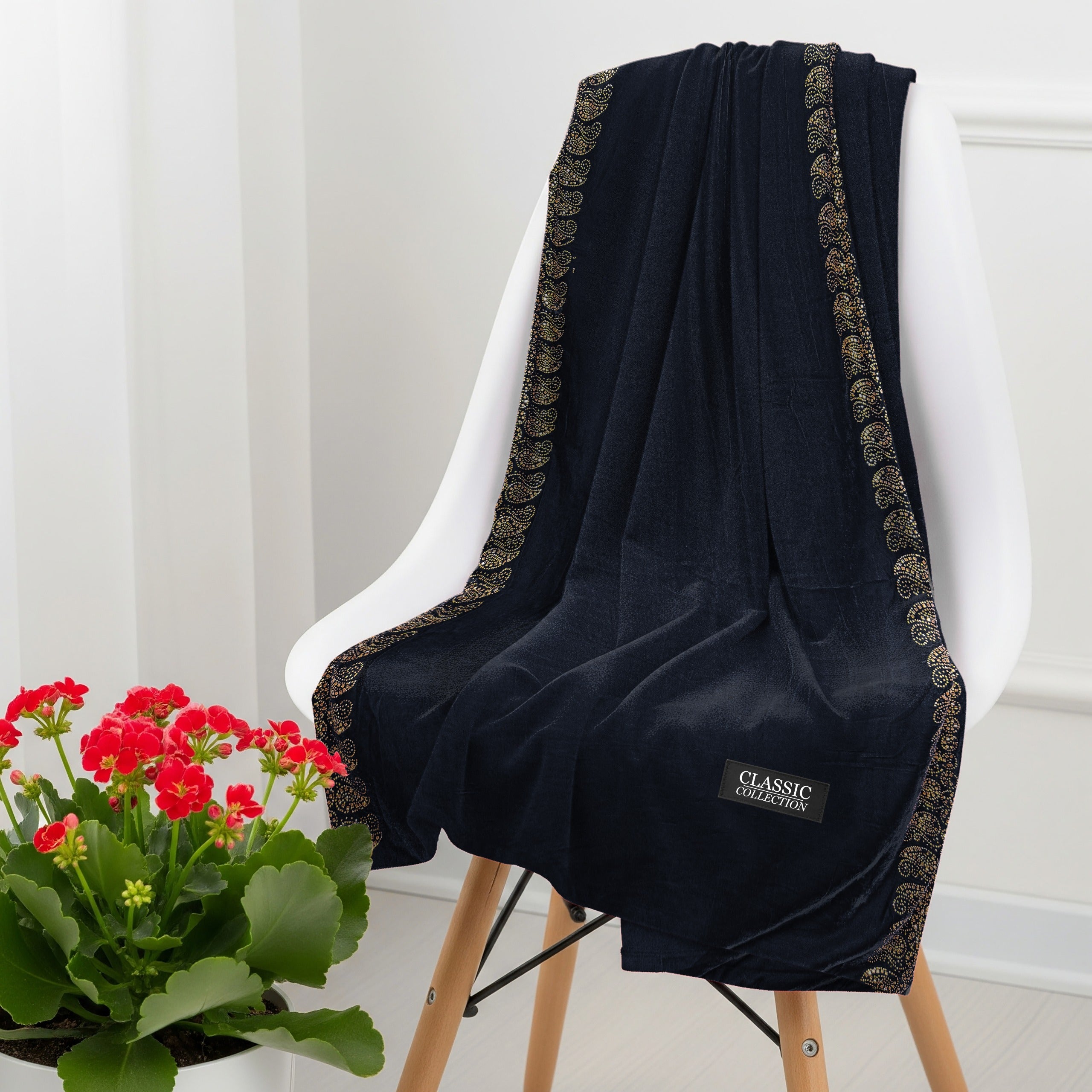 China micro Velvet bridal Shawl Stone work