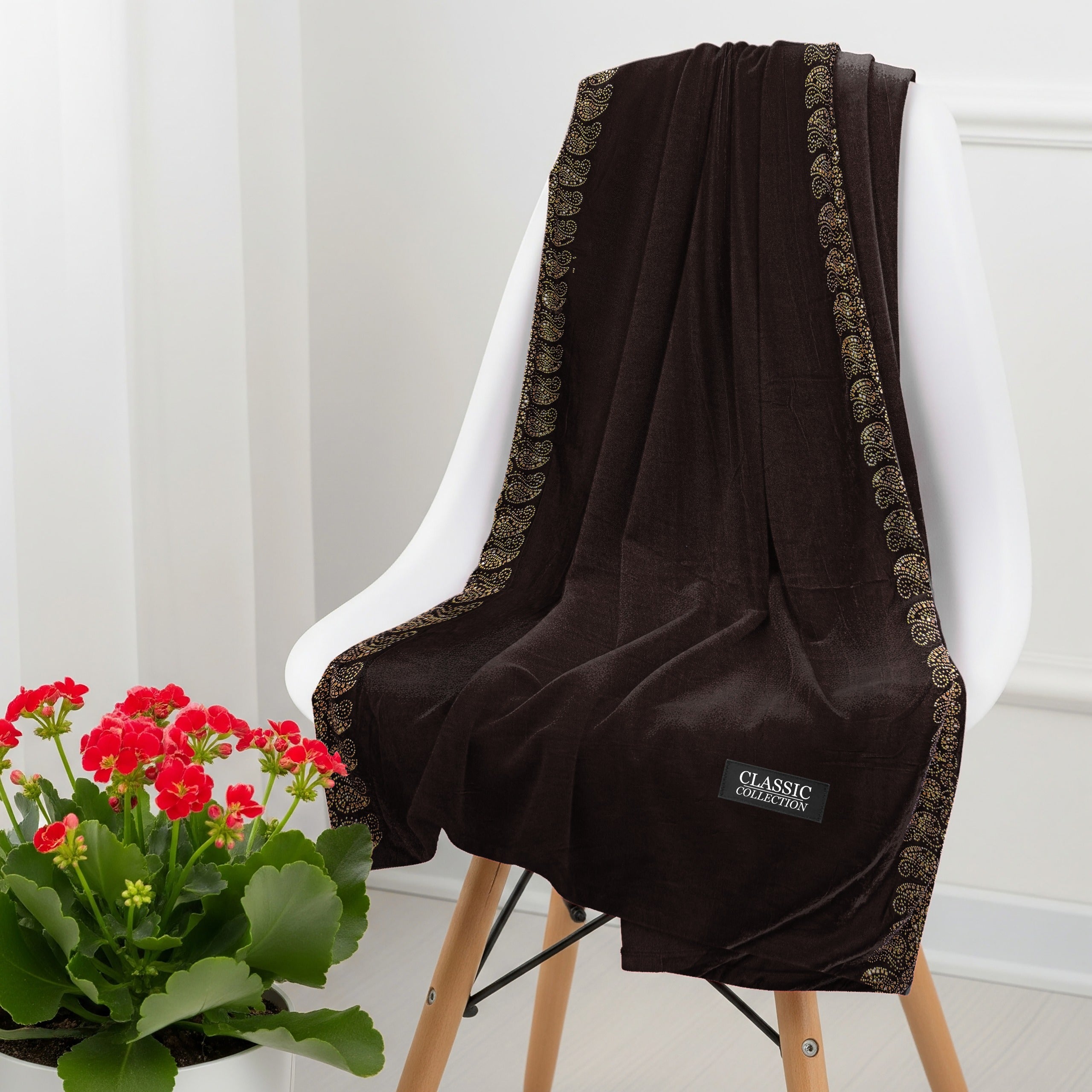 China micro Velvet bridal Shawl Stone work