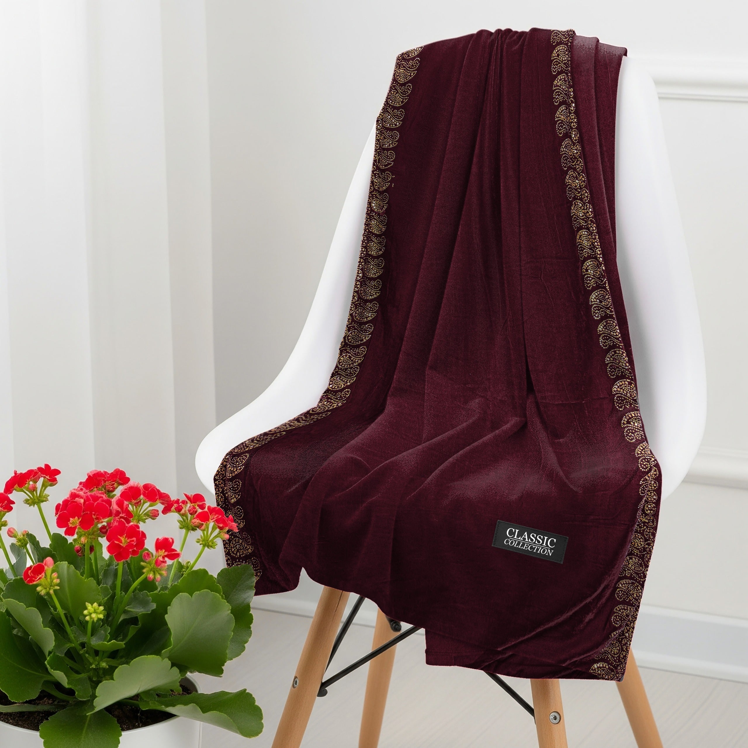 China micro Velvet bridal Shawl Stone work (Mehrun)