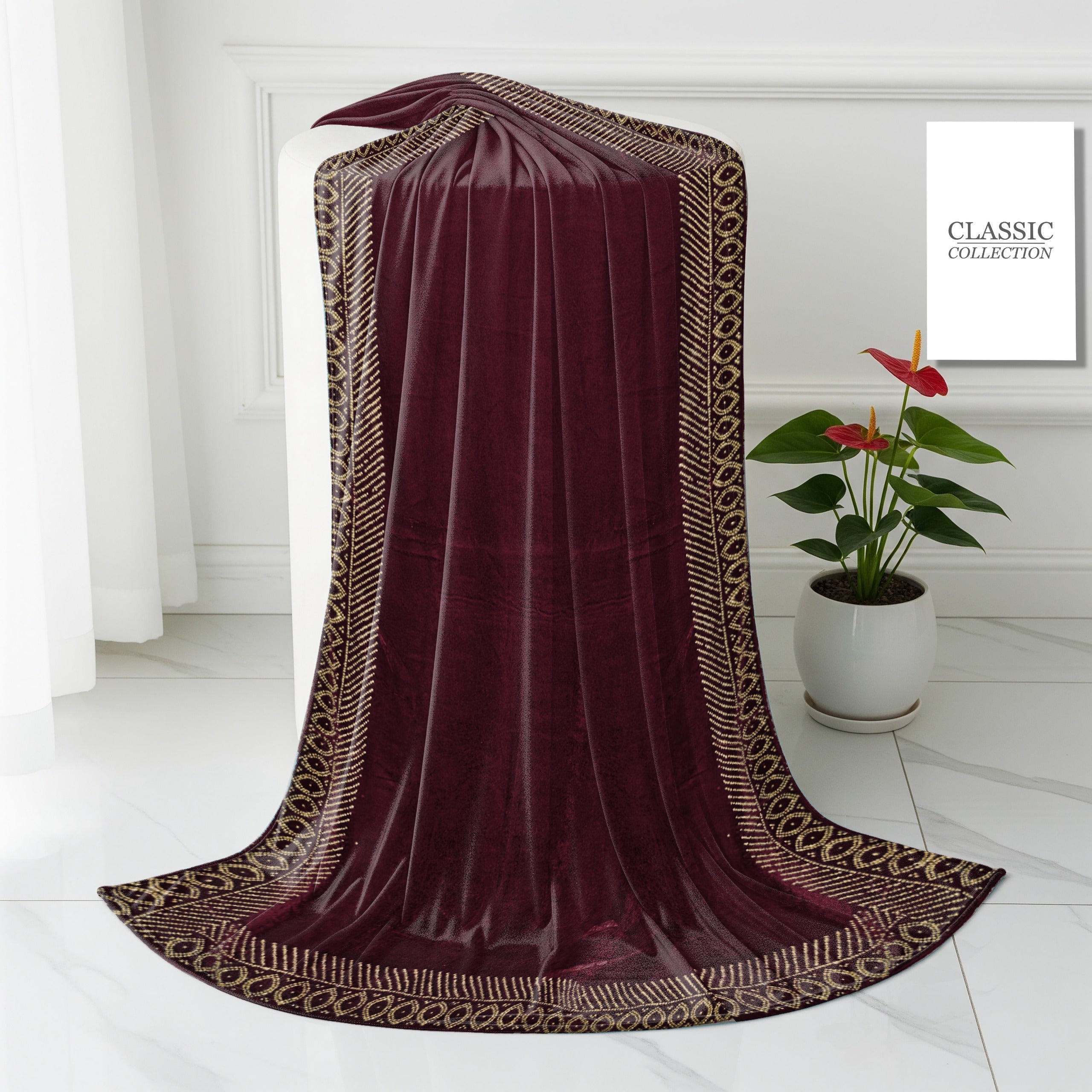 China micro Velvet bridal Shawl Stone work (Mehrun)