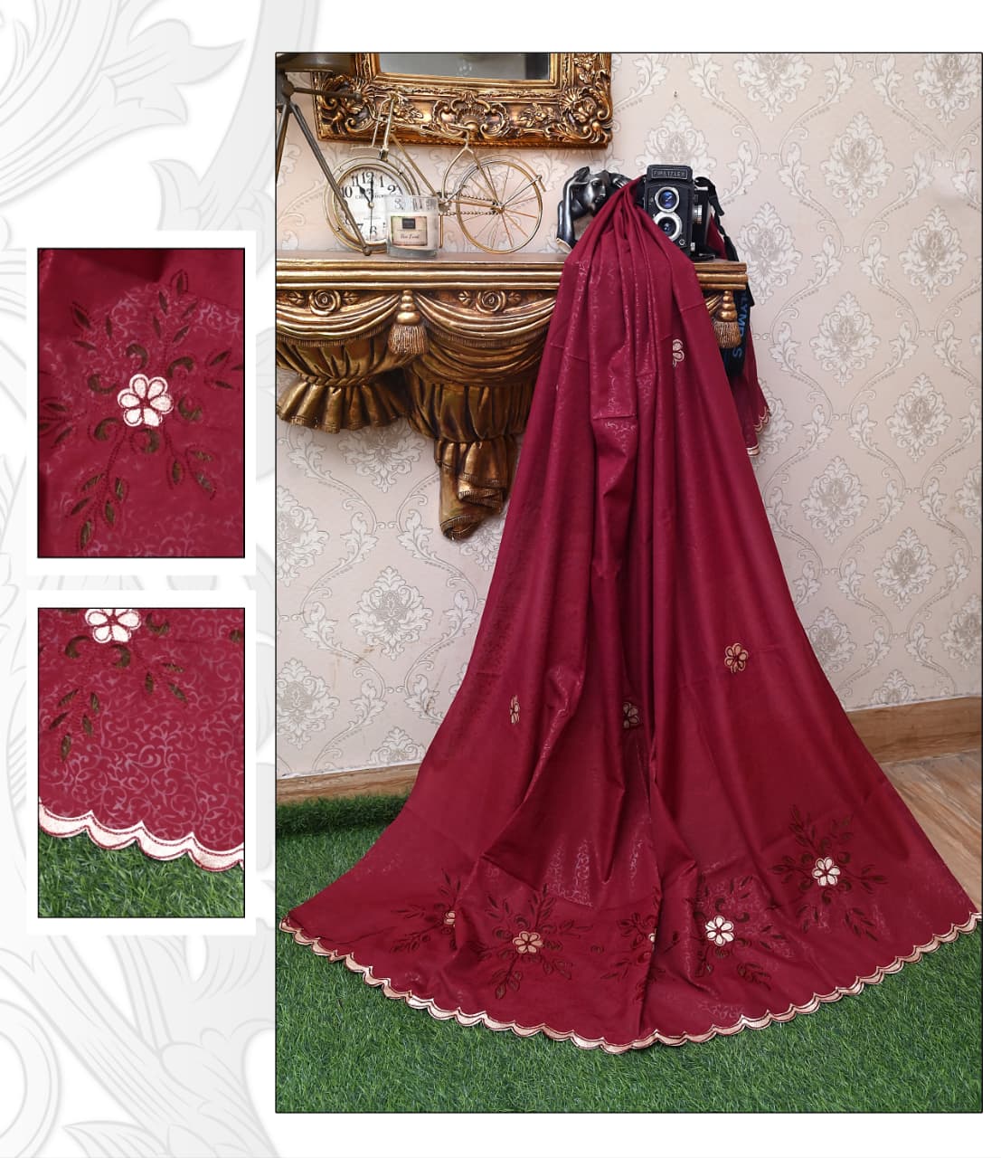 Premium Swiss- Laser cut work Shawl for Women